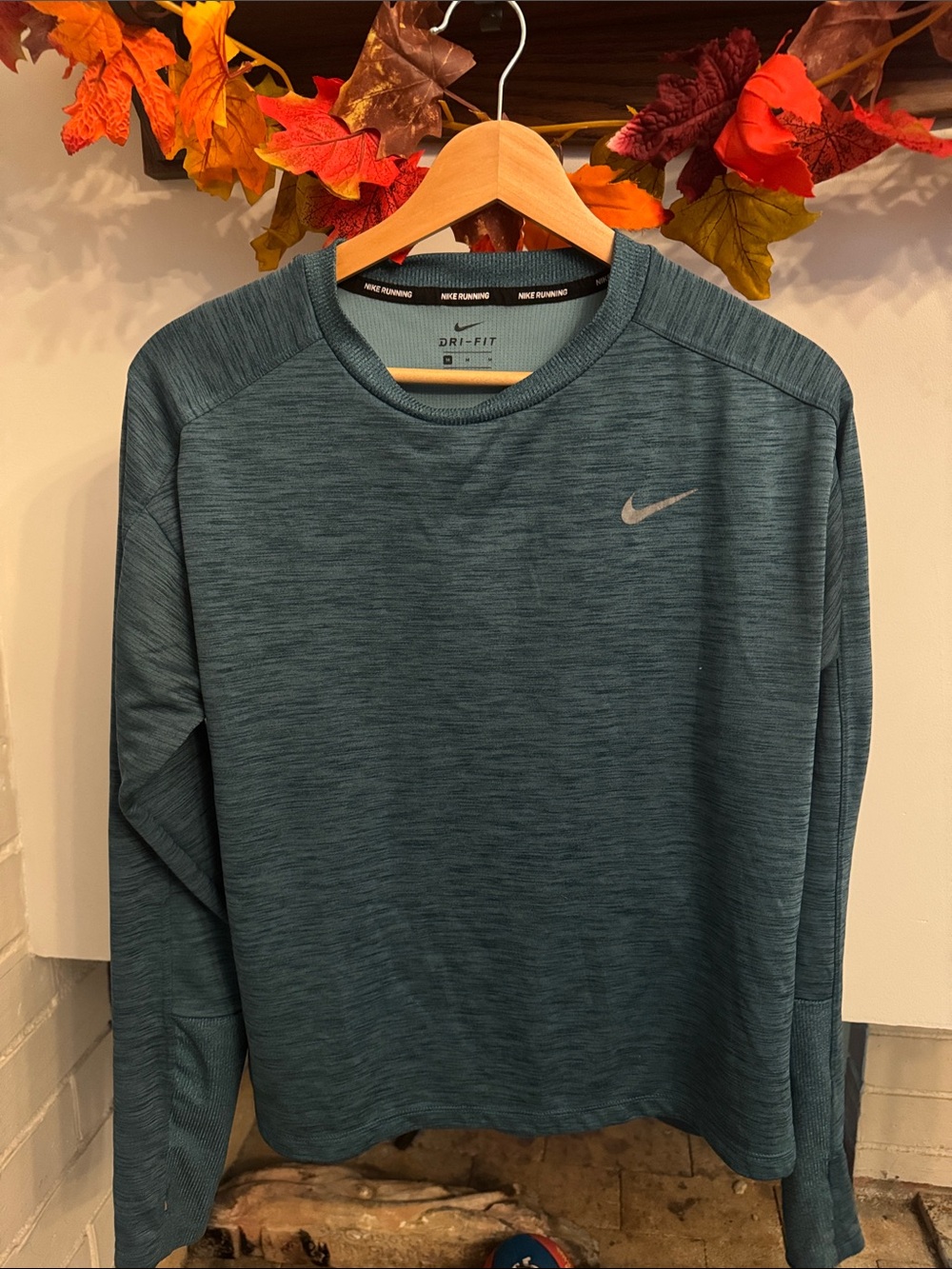 Nike Dri-FIT Long Sleeve Crew — Teal Blue